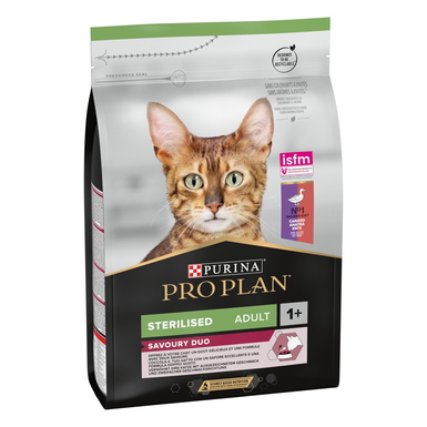 Pro Plan - Croquettes SAVOURY DUO Sterilised au Canard et au Foie pour Chat Adulte Stérilisé - 3Kg