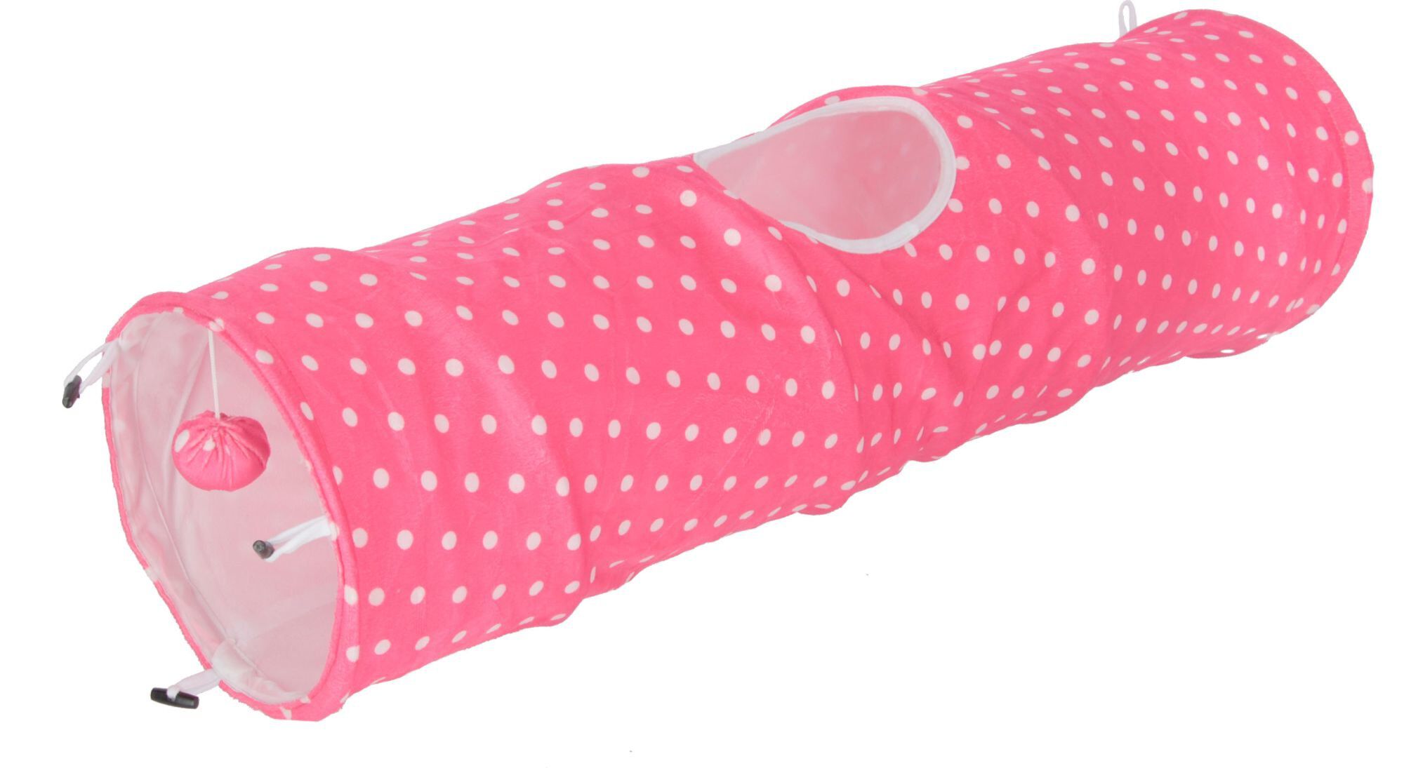 Kerbl - Tunnel pour chat Puntino pink/blanc - 100 cm &Oslash;25 cm Image num&eacute;ro 1