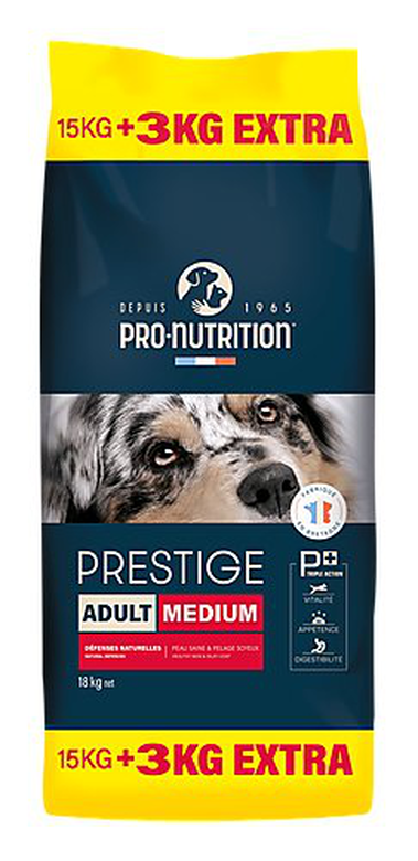 Pro-nutrition - Croquettes Prestige Medium Adult pour Chiens - 15+3Kg image number null