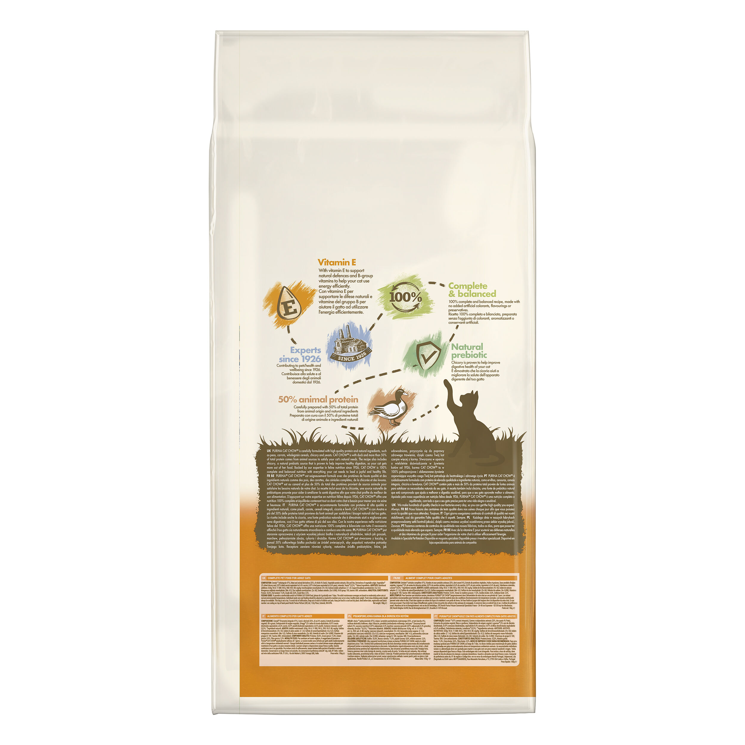 Cat Chow - Croquettes Adult Riche en Canard pour Chats - 10Kg Image num&eacute;ro 2