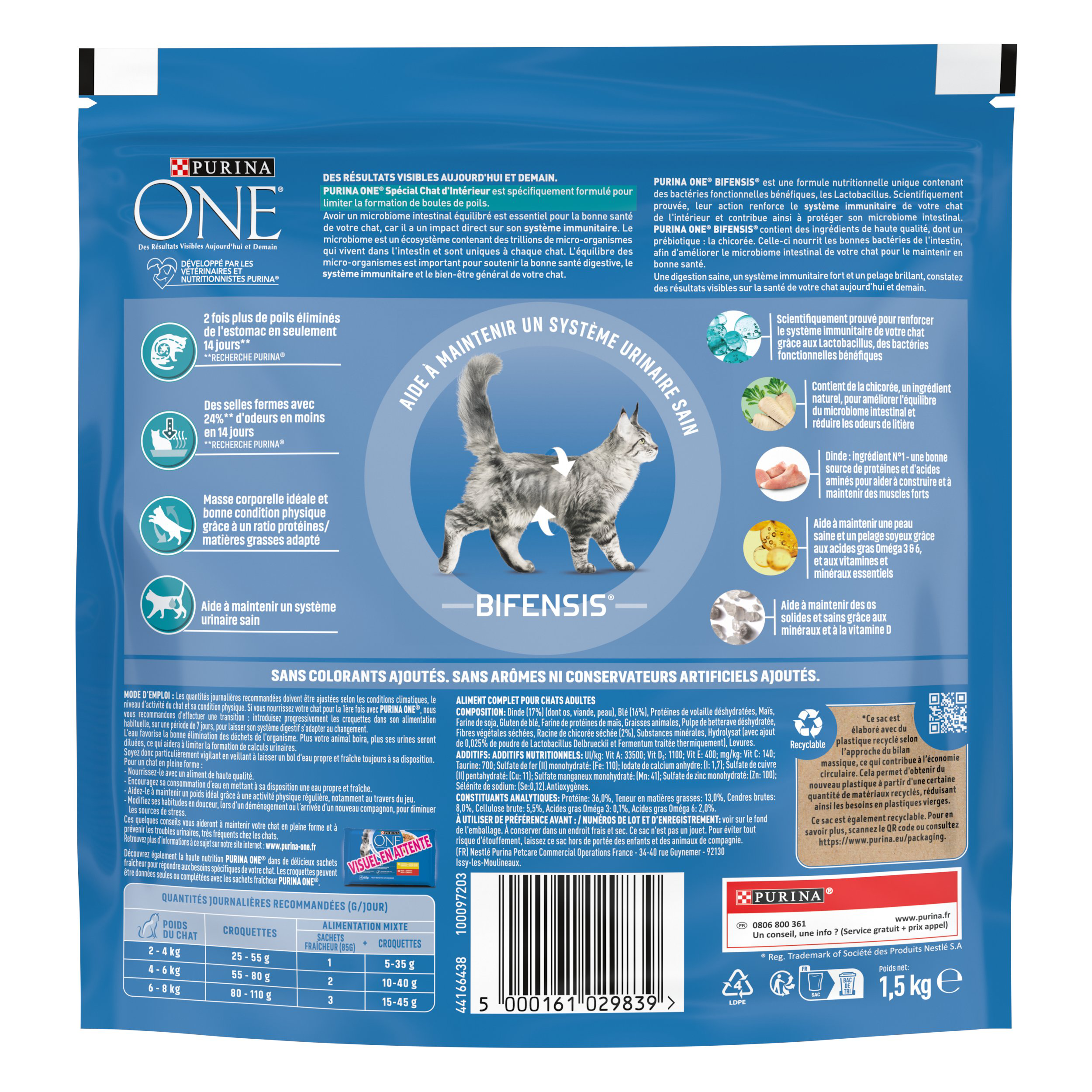 Purina One - Croquettes &agrave; la Dinde et C&eacute;r&eacute;ales pour Chat Adulte d'Int&eacute;rieur - 1,5Kg Image num&eacute;ro 2