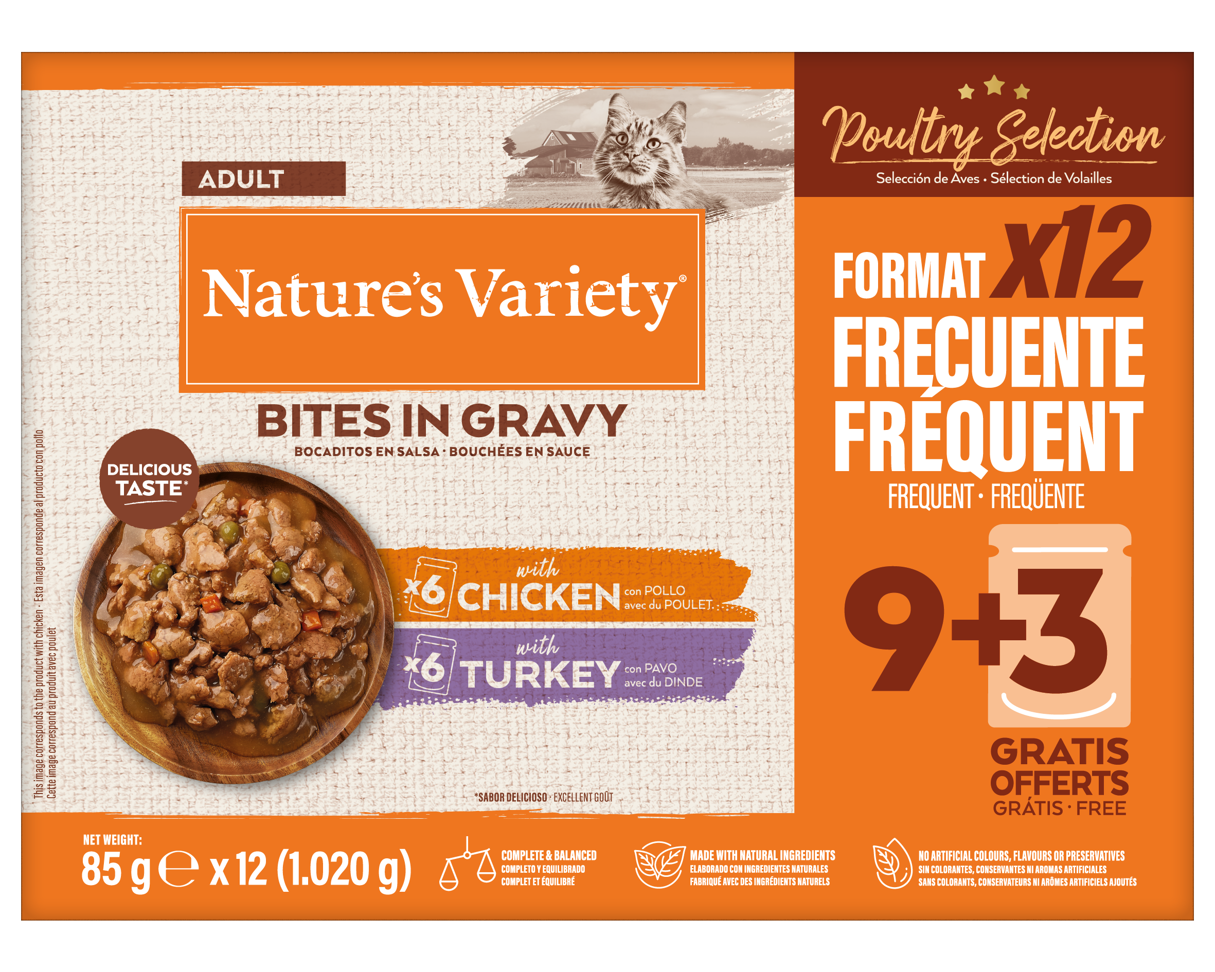 Nature's Variety - Pochon Bouch&eacute;es en Sauce Multipack S&eacute;lection Viande - 12x85g Image num&eacute;ro 1