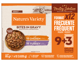 Nature's Variety - Pochon Bouch&eacute;es en Sauce Multipack S&eacute;lection Viande - 12x85g