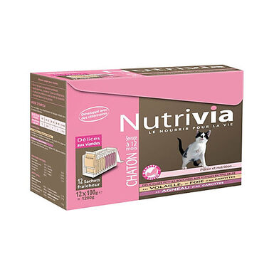 Nutrivia - Sachets Menu Délices à la Viande pour Chaton - x12