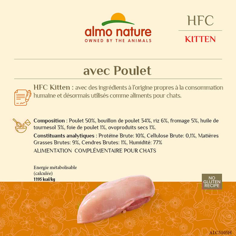 Almo Nature - Pâtée en Boîte HFC Natural Kitten Poulet pour Chaton - 70g Image numéro 3 Almo Nature - Pâtée en Boîte HFC Natural Kitten Poulet pour Chaton - 70g Image numéro 3