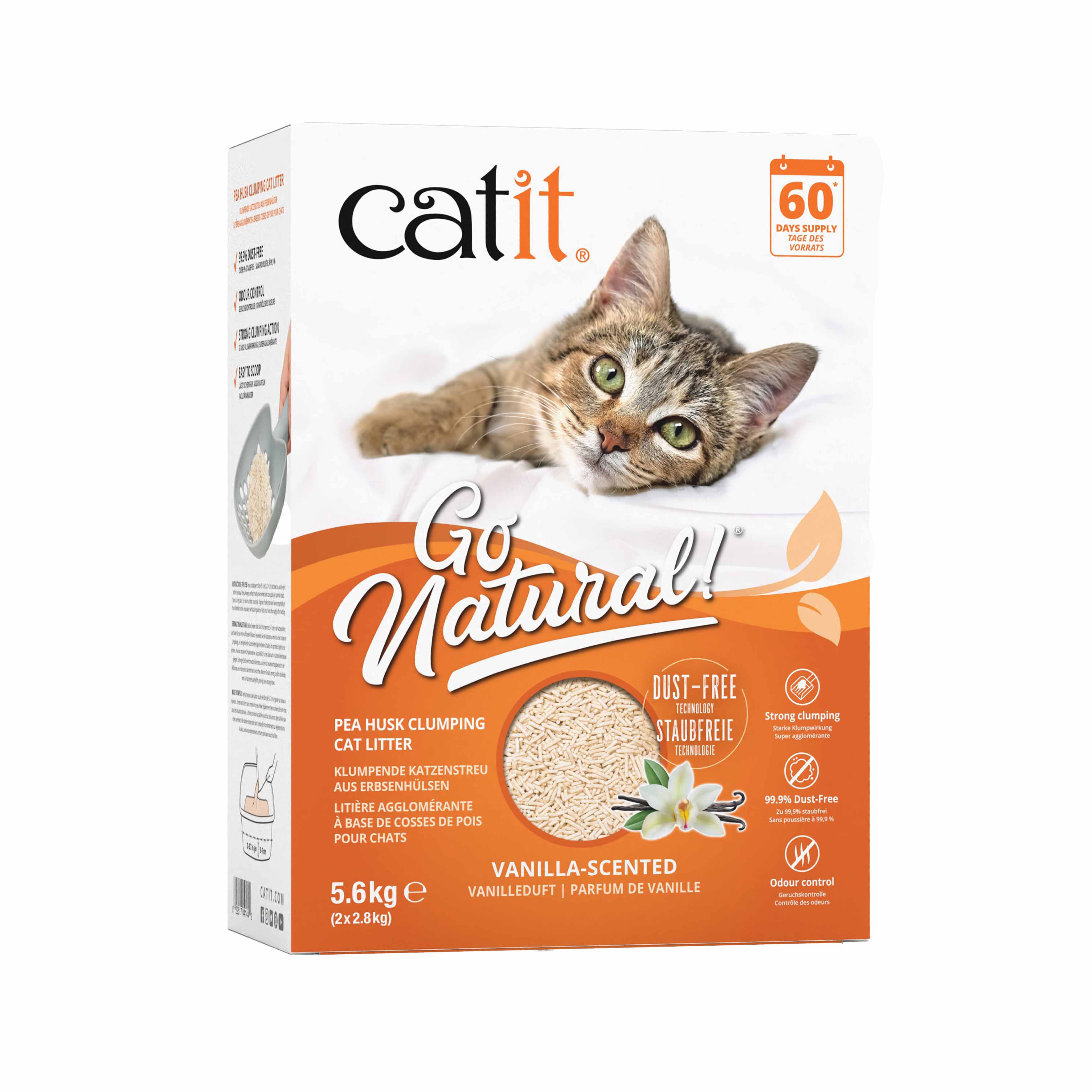 Cat It - Liti&egrave;re Agglom&eacute;rante G Natural! &agrave; la Vanille pour Chats - 5,6Kg Image num&eacute;ro 1