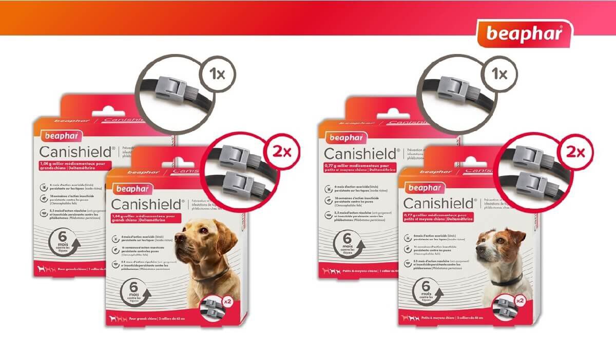 Canishield - Collier Anti puces Tiques pour Petit et Moyen Chien - x2 Image num&eacute;ro 2