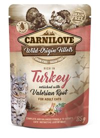 Carnilove - Sachet Fraîcheur Valeriane Adulte à la Dinde pour Chats - 85g