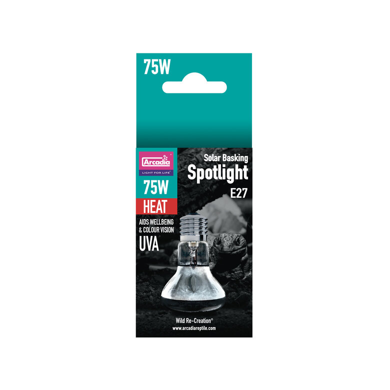 Arcadia - Spots Solar Basking 75 Watt - Réptiles Image numéro 2 Arcadia - Spots Solar Basking 75 Watt - Réptiles Image numéro 2