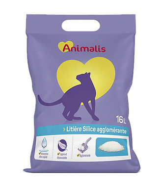 Animalis - Litière Silice Agglomérante pour Chat - 16L