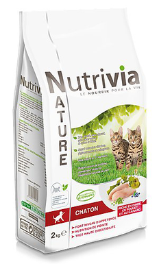 Nutrivia Nature - Croquettes Dinde Poulet et Canard pour Chaton - 2Kg