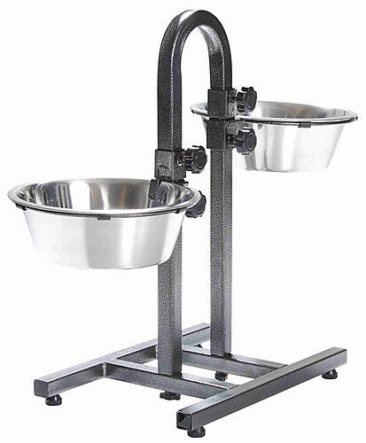 Trixie - Bar pour Chiens Hauteur R&eacute;glable en Acier Inox/M&eacute;tal - 2 x 2.8 l / 24 cm Image num&eacute;ro 1