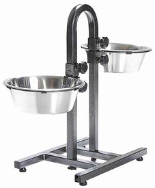 Trixie - Bar pour Chiens Hauteur Réglable en Acier Inox/Métal - 2 x 2.8 l / 24 cm