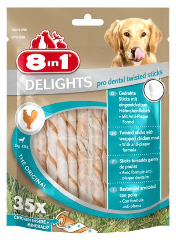 8in1 - Friandises Twisted Delights Sticks Dental pour Chien - x35 Image numéro 1 8in1 - Friandises Twisted Delights Sticks Dental pour Chien - x35 Image numéro 1