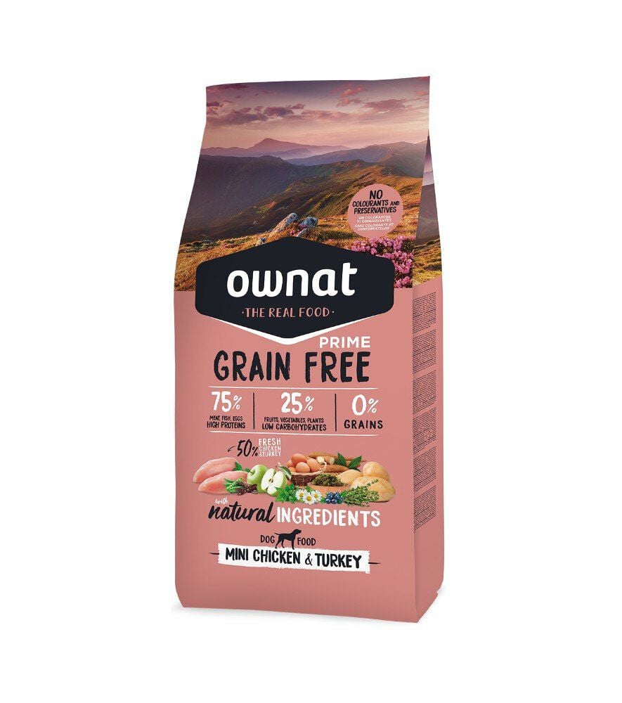 Ownat - Croquettes Mini PRIME Grain Free Poulet et Dinde pour Chiens - 3Kg Image num&eacute;ro 1