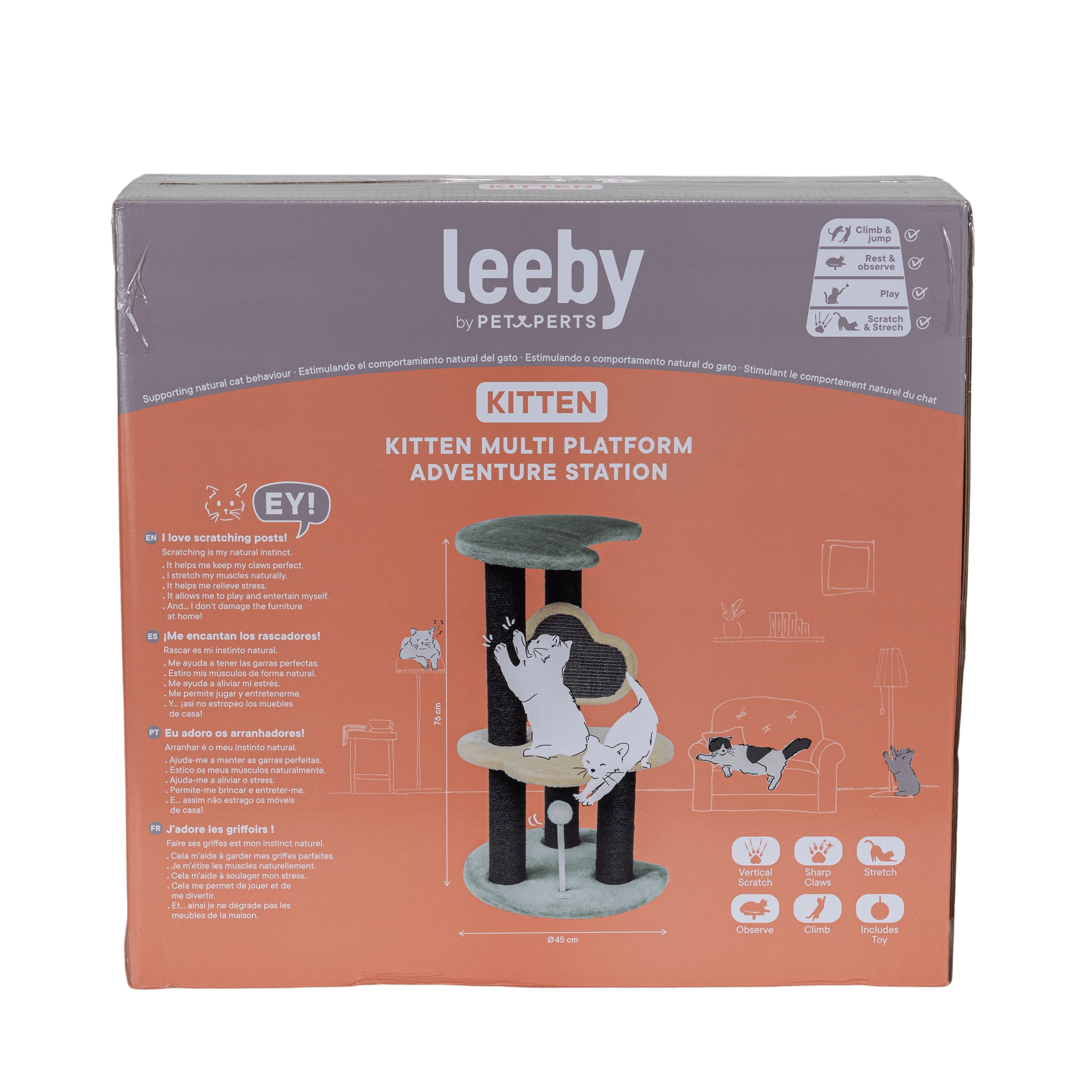 Leeby - Arbre &agrave; Chat Kitten pour Chatons - 76x45cm Image num&eacute;ro 7