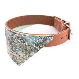 Martin Sellier - Collier Bandana Malibu Vert/Cognac pour Chiens