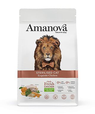 Amanova - Croquettes au Poulet pour Chats Stérilisés - 1,5Kg