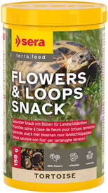 Sera - Friandises Flowers & Loops Snack &agrave; base de Fleurs pour Tortues Terrestres - 150g