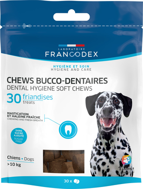 Francodex - Friandises Chews Bucco-dentaires pour Chiens > 10Kg - x30
