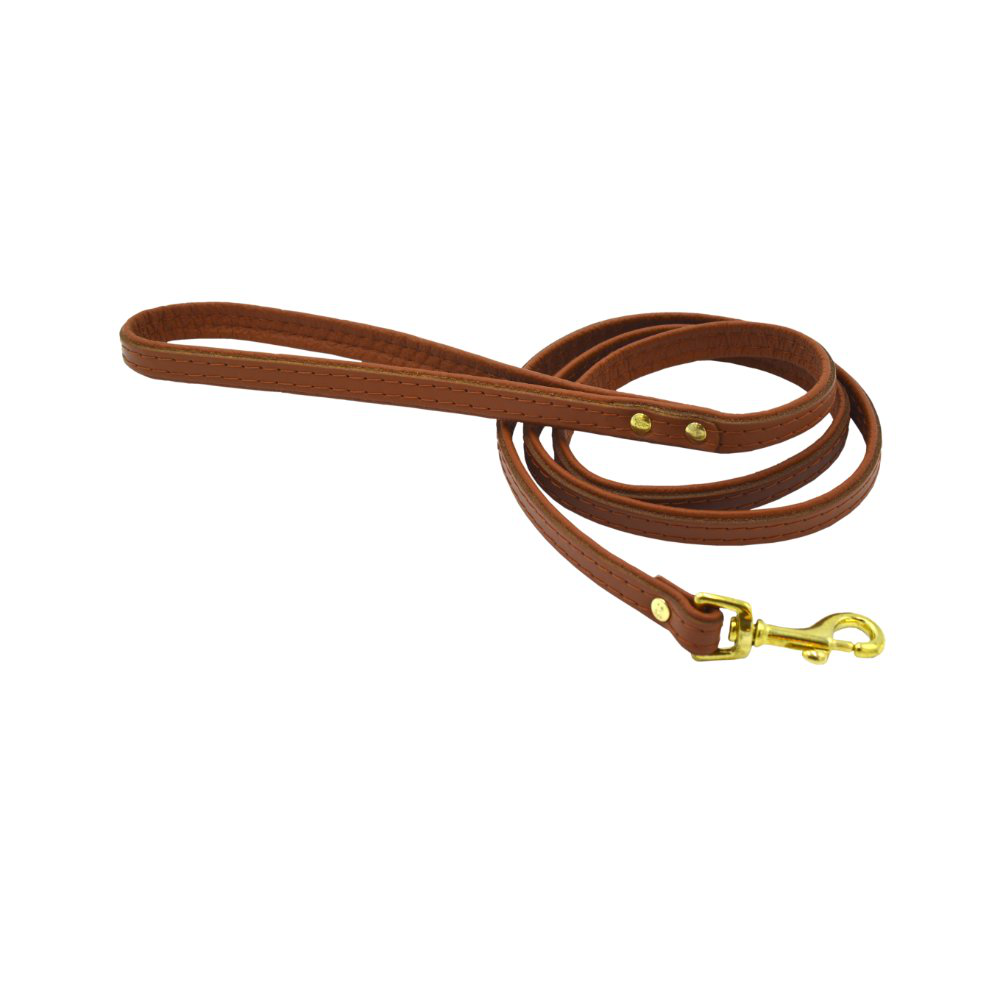Comme Un Roi - Laisse Cuir So Chic Caramel pour Chien et Chat - 120cm Image num&eacute;ro 1