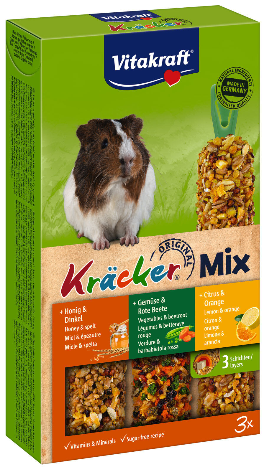 Vitakraft - Friandises Kr&auml;cker Trio-Mix au Citron et Orange pour Cochons d'Inde - x3 Image num&eacute;ro 1