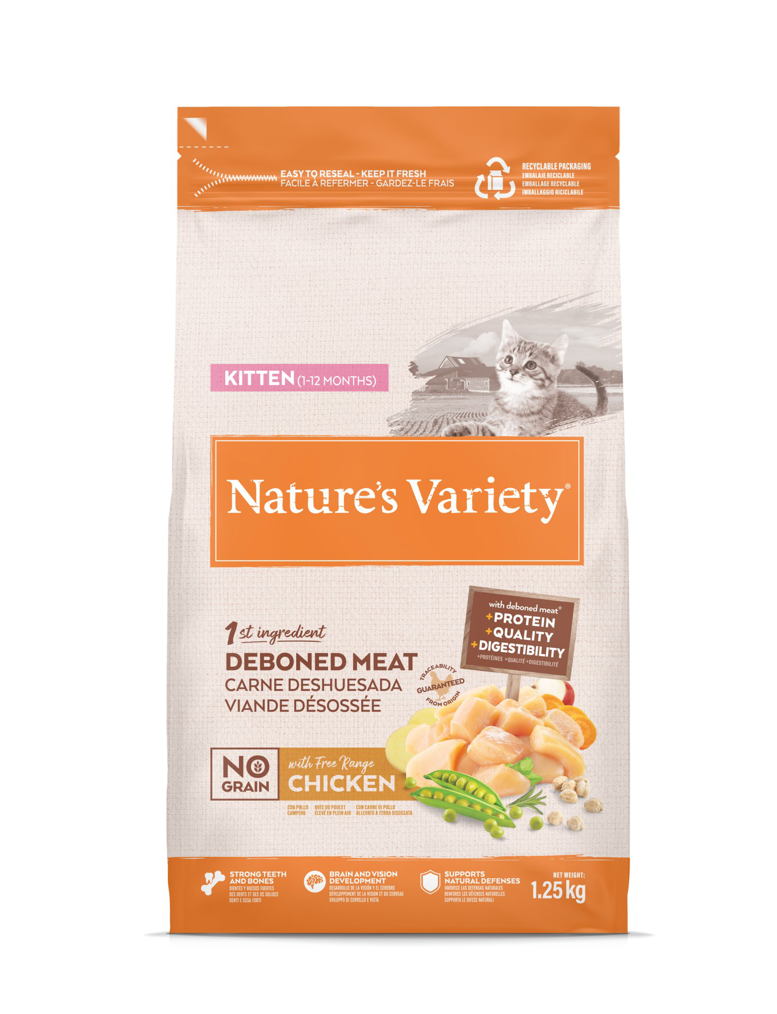 Nature's Variety - Croquettes Selected Kitten au Poulet pour Chaton - 1,25Kg Image num&eacute;ro 3