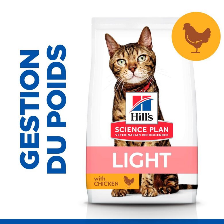 Hill's Science Plan - Adult Light Croquettes Pour Chat Au Poulet  -  1,5kg Image numéro 5 Hill's Science Plan - Adult Light Croquettes Pour Chat Au Poulet  -  1,5kg Image numéro 5