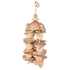 Duvoplus - Jouet Pendentif Coconut Jungle pour Oiseaux - 38x15,3x13cm