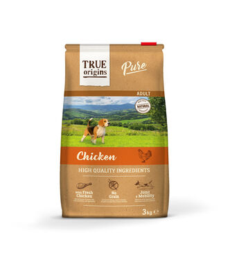 True Origins Pure - Croquettes au Poulet sans Céréales pour Chien Adulte - 3kg