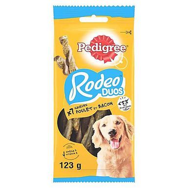 Pedigree - Friandises Rodeo Duos au Poulet et Bacon pour Chien - 123g