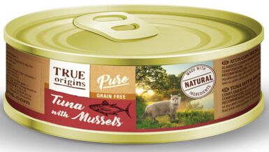 True Origins Pure - Patée Top Cat Adult Thon Moules - 85g