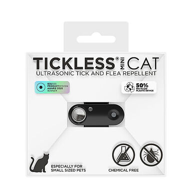 Tickless - Répulsif Antiparasitaire Mini Cat Ultrason Rechargeable pour Chats - Noir