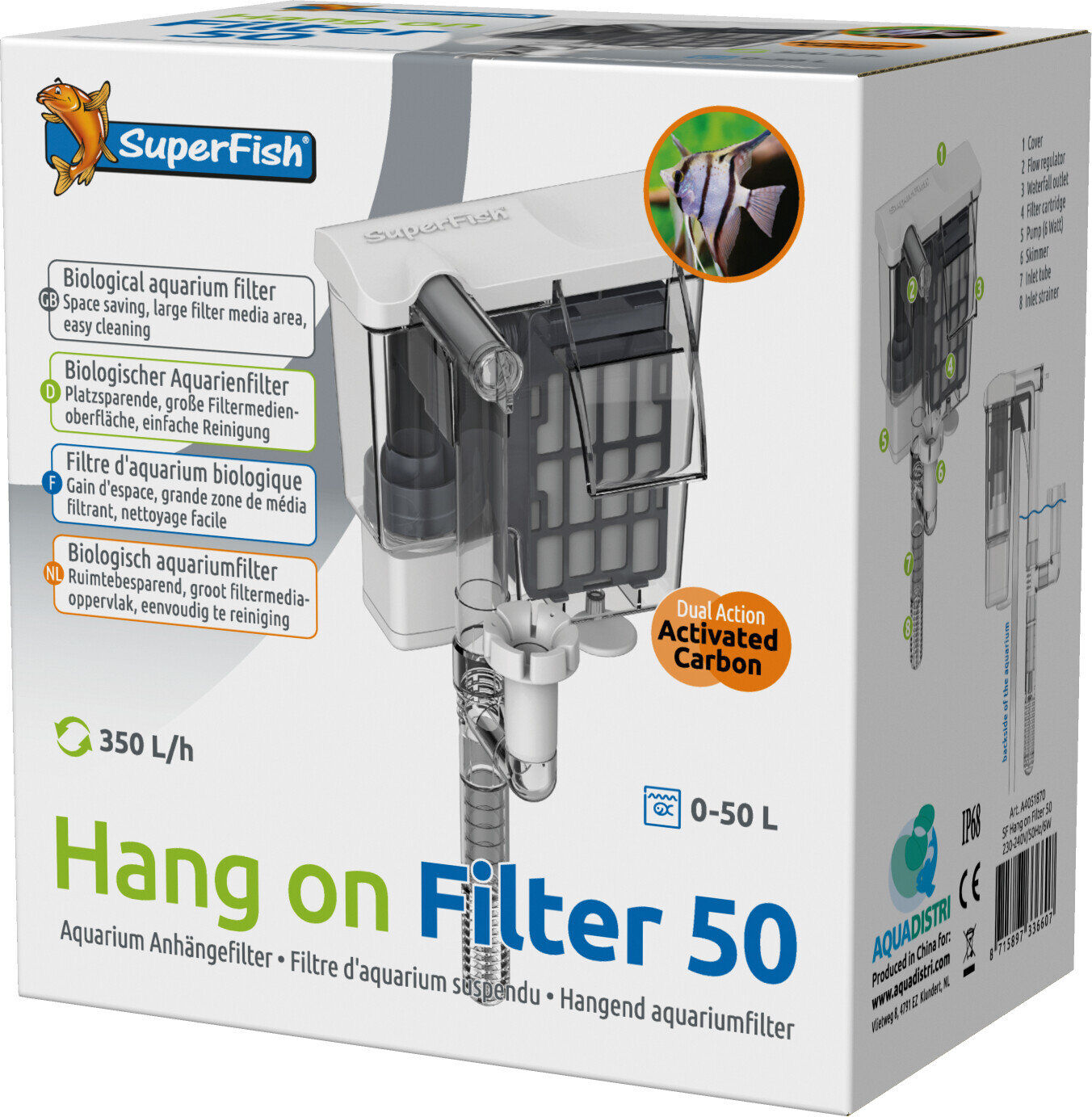 Superfish - Filtre Biologique Hang on Filter 50 Aquarium - 350L/h Image num&eacute;ro 1