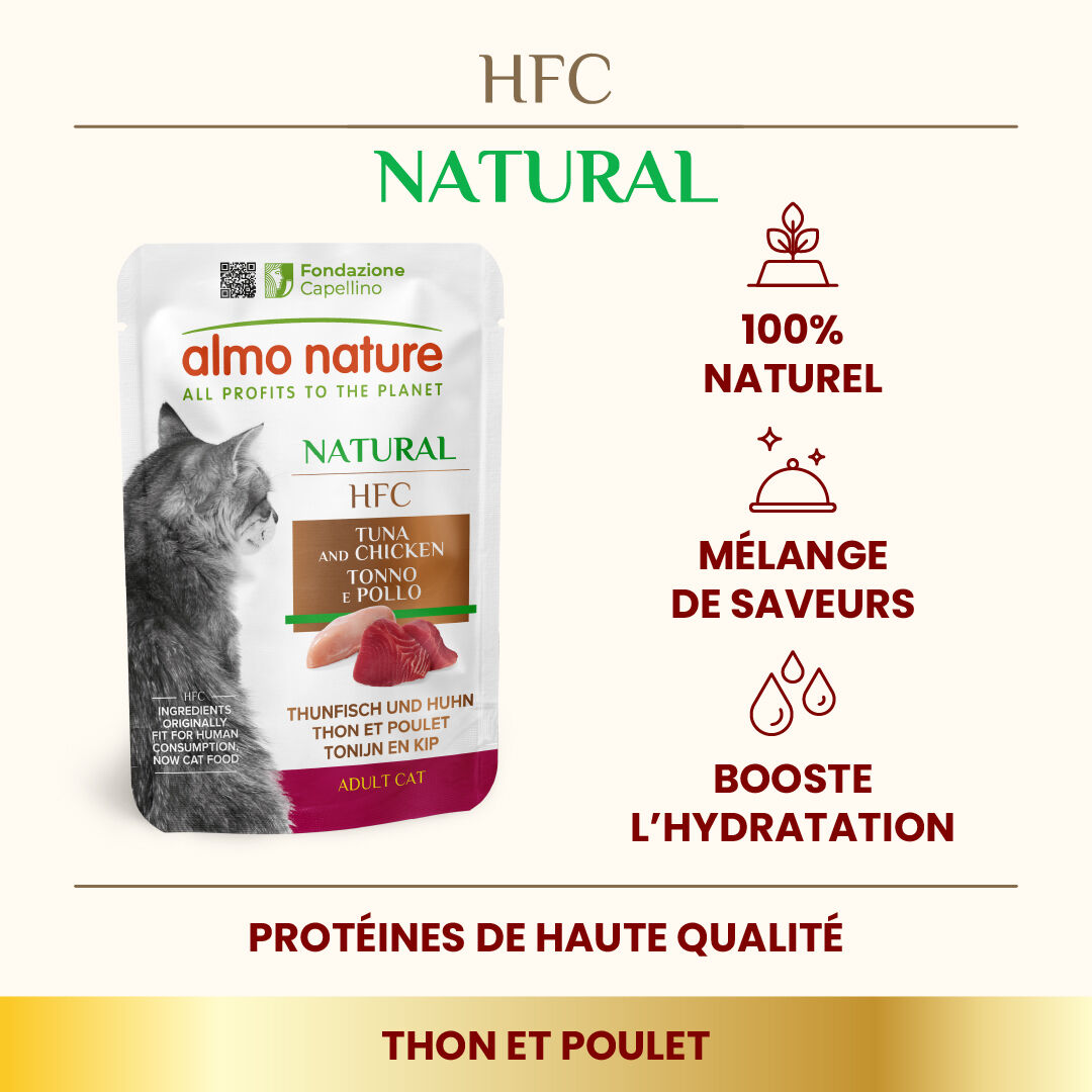 Almo Nature - P&acirc;t&eacute;e Hfc Natural Thon Et Poulet - 55g Image num&eacute;ro 2