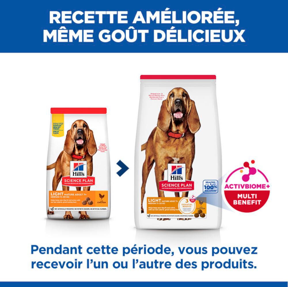 Hill's Science Plan - Mature Adult Light Croquettes Pour Chien Ag&eacute; Au Poulet  - 12kg Image num&eacute;ro 5