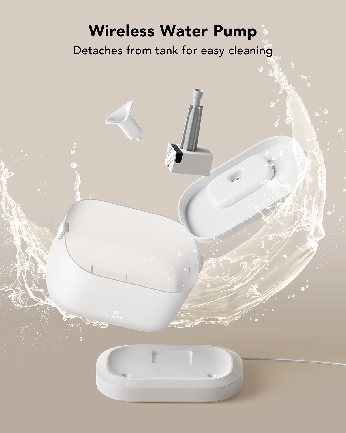 Petlibro - Fontaine &agrave; Eau avec Pompe sans Fil - 2,5L Image num&eacute;ro 2
