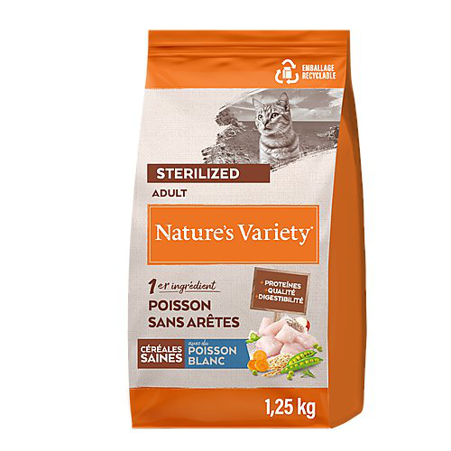 Nature's Variety - Croquettes Healthy Grains St&eacute;rilis&eacute; Au Poissons Blancs Pour Chats - 1,25kg Image num&eacute;ro 5