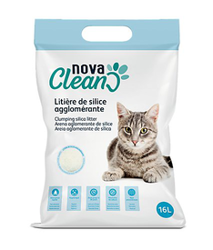 Nova Clean - Litière Silice Agglomérante - 16L