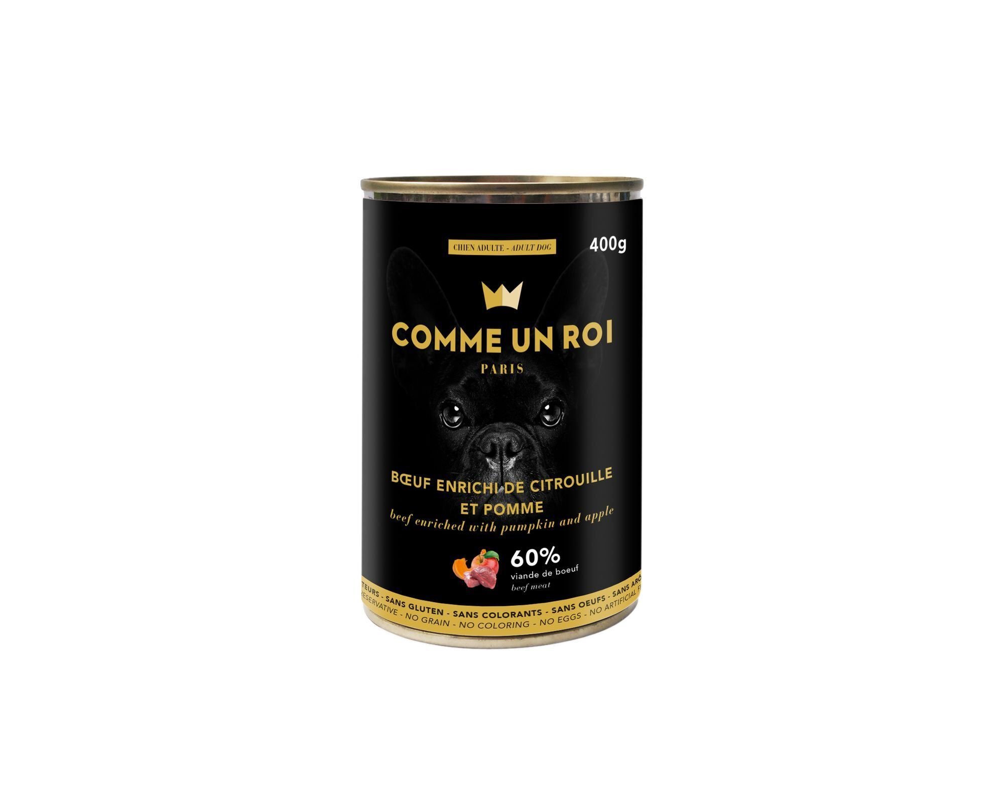 Comme Un Roi - P&acirc;t&eacute;e au B&oelig;uf Enrichi de Citrouille et Pomme pour Chien - 400g Image num&eacute;ro 1