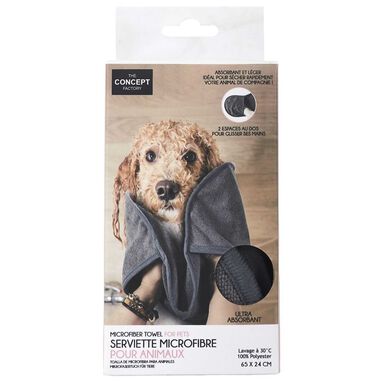 The Concept Factory - Serviette Microfibre pour Chiens et Chats - 65cm