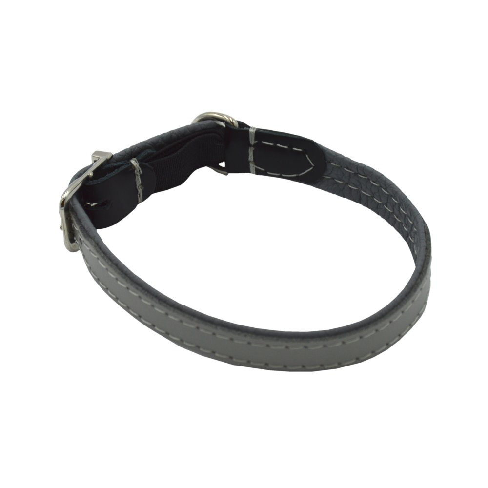 Comme Un Roi - Collier Cuir So Nature Gris pour Chat - 30cm Image num&eacute;ro 1