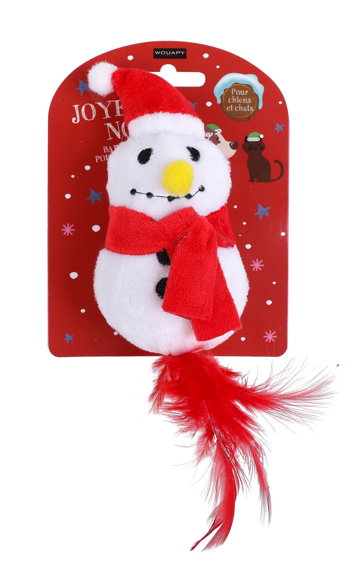 Wouapy - Jouet Bonhomme de Neige avec Plumes pour Chat - 12cm Image num&eacute;ro 2