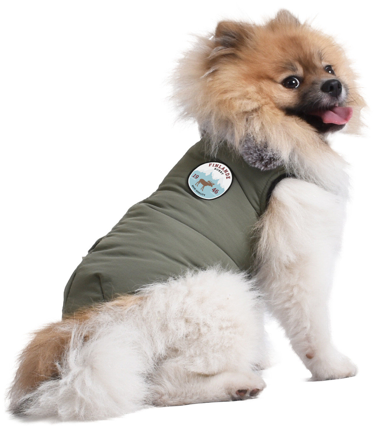 Bobby - Manteau Finlande Vert de Gris pour Chiens - 30cm/S Image num&eacute;ro 2