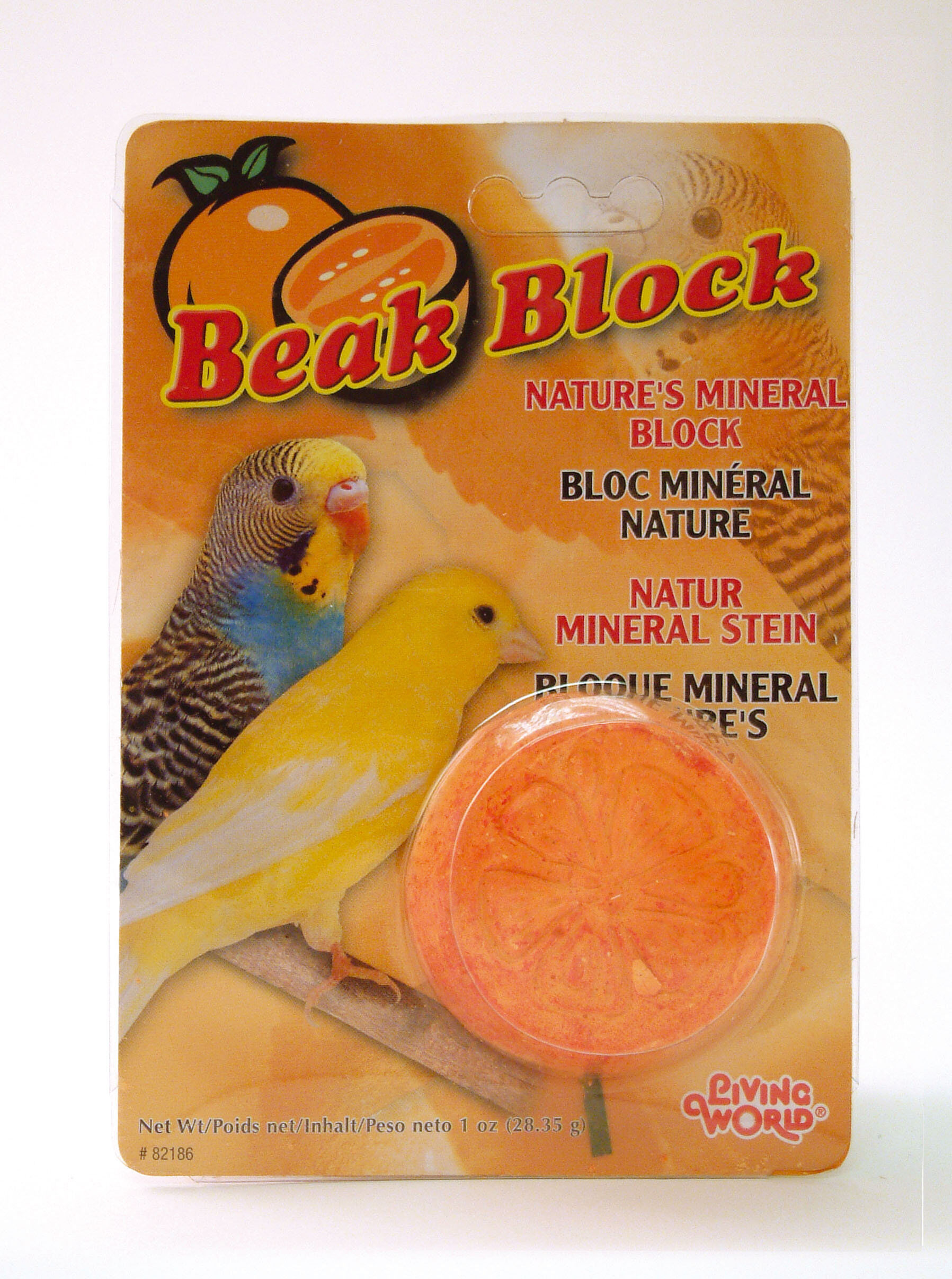 Living World - Bloc Min&eacute;ral Nature Beak Block pour Oiseau - Orange Image num&eacute;ro 1