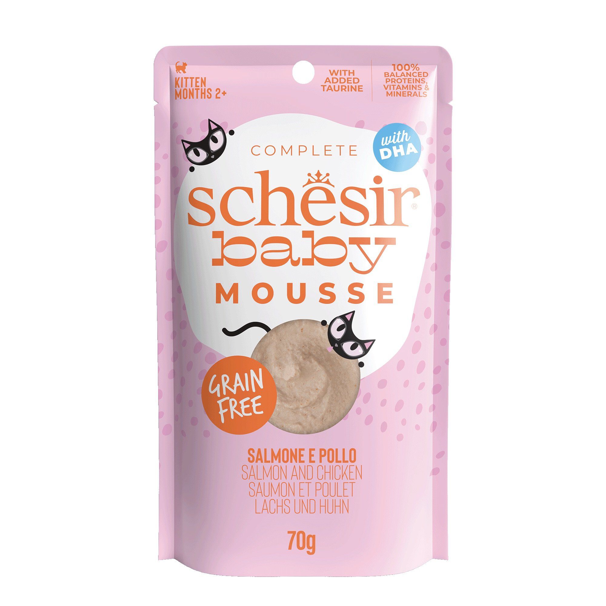 Schesir - Sachet Baby Mousse Au Poulet et Saumon Pour Chats - 70g Image num&eacute;ro 1