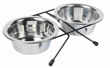 Trixie - Set gamelles, en acier inoxydable/métal