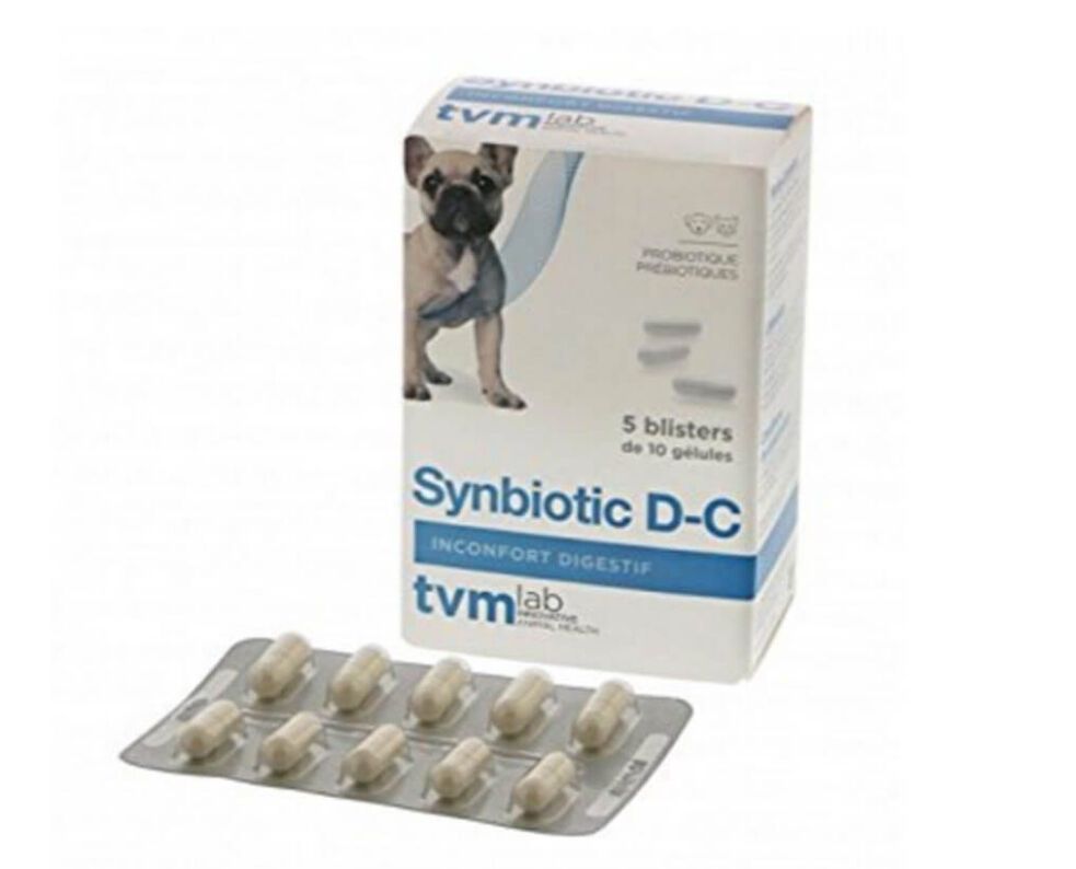TVM - Probiotique et Pr&eacute;biotique Synbiotic D-C en G&eacute;lules pour Chiens - x50 Image num&eacute;ro 1
