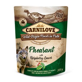 CARNILOVE - CHIEN ADULTE FAISAN & FEUILLES DE FRAMBOISIER POCHON - 300 GR