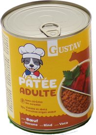 Bubimex - P&acirc;t&eacute;e GUSTAV au B&oelig;uf pour Chiens Adultes - 800g
